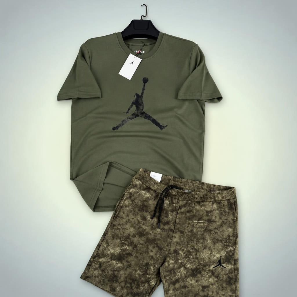 Jordan Big Logo męski krótki dres sportowy, oliwkowy. Premium jakość