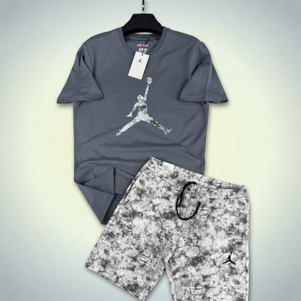 Jordan Big Logo męski krótki dres sportowy, szaro-biały. Premium jakość