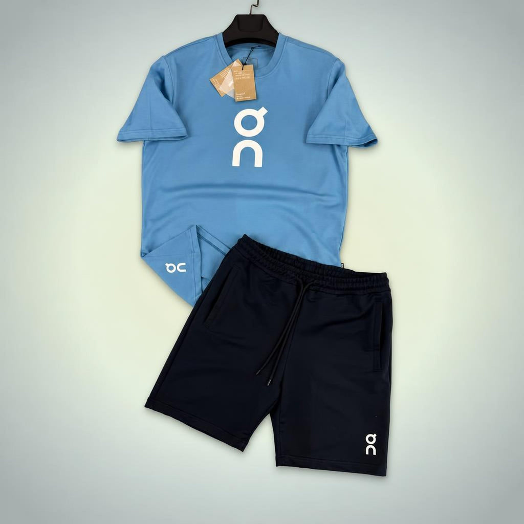 ON Big Logo męski krótki dres sportowy, niebiesko-czarny. Premium jakość