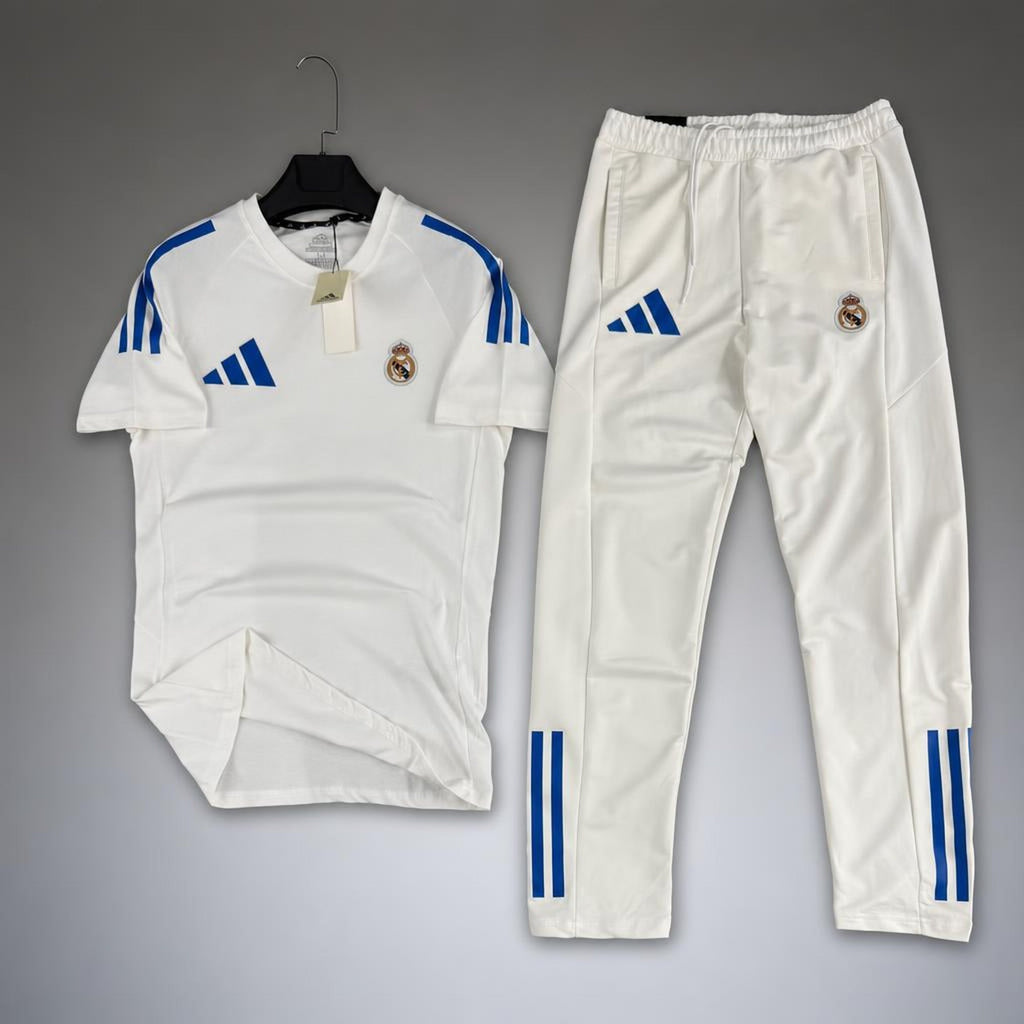 Adidas Real Madrid męski letni dres sportowy, biały. Premium jakość