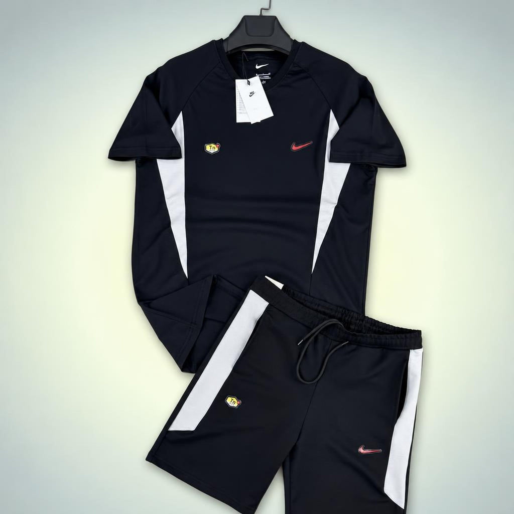 Nike TN męski krótki dres sportowy, połączenie dwóch kolorów: czarny i biały. Premium jakość