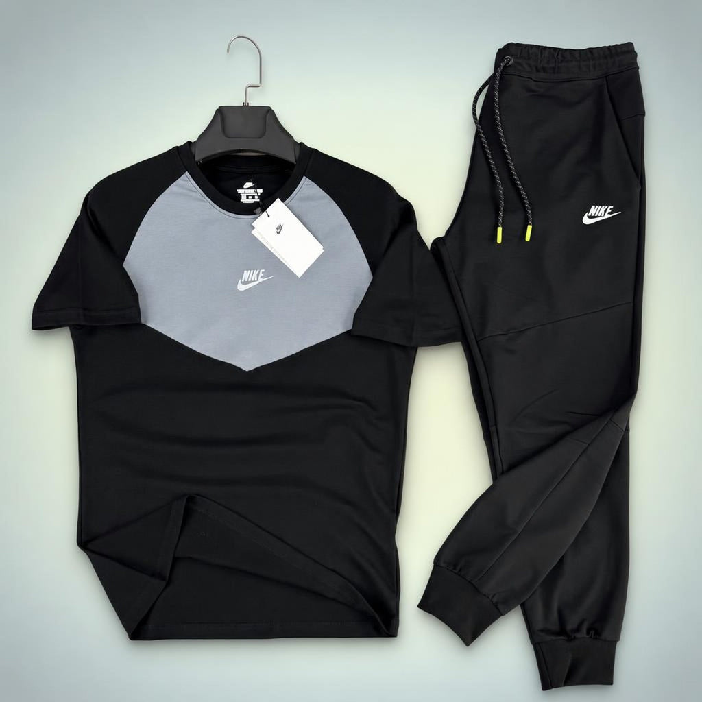 Nike Air Max męski letni dres sportowy, czarno-zielony vrt. Premium jakość