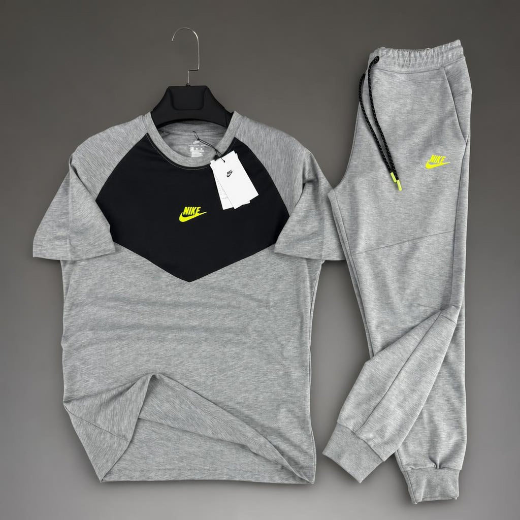 Nike Air Max męski letni dres sportowy, szaro-czarny. Premium jakość