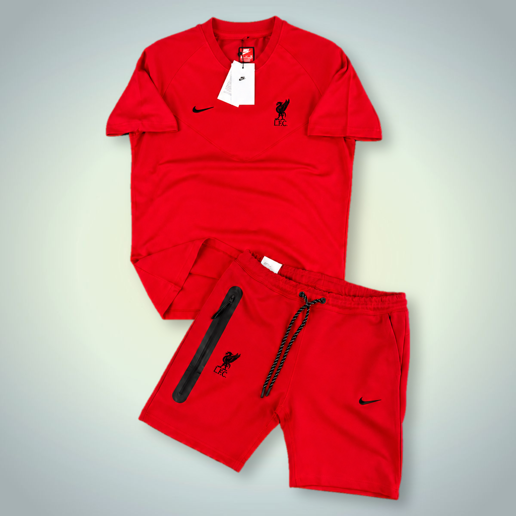 Nike Tech Fleece Liverpool komplet męski z szortami, czerwony. Jakość premium