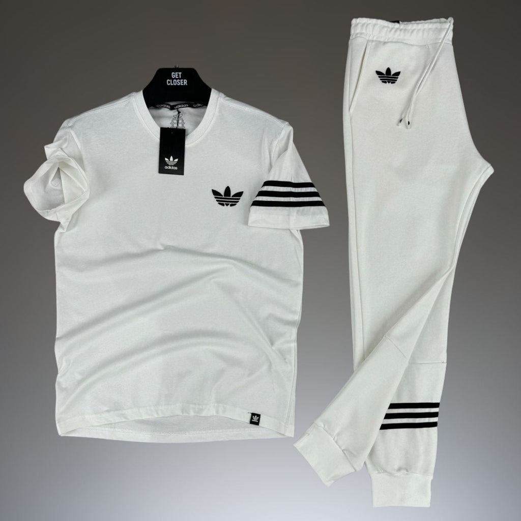 Letni zestaw męski Adidas, biały. Najwyższej jakości