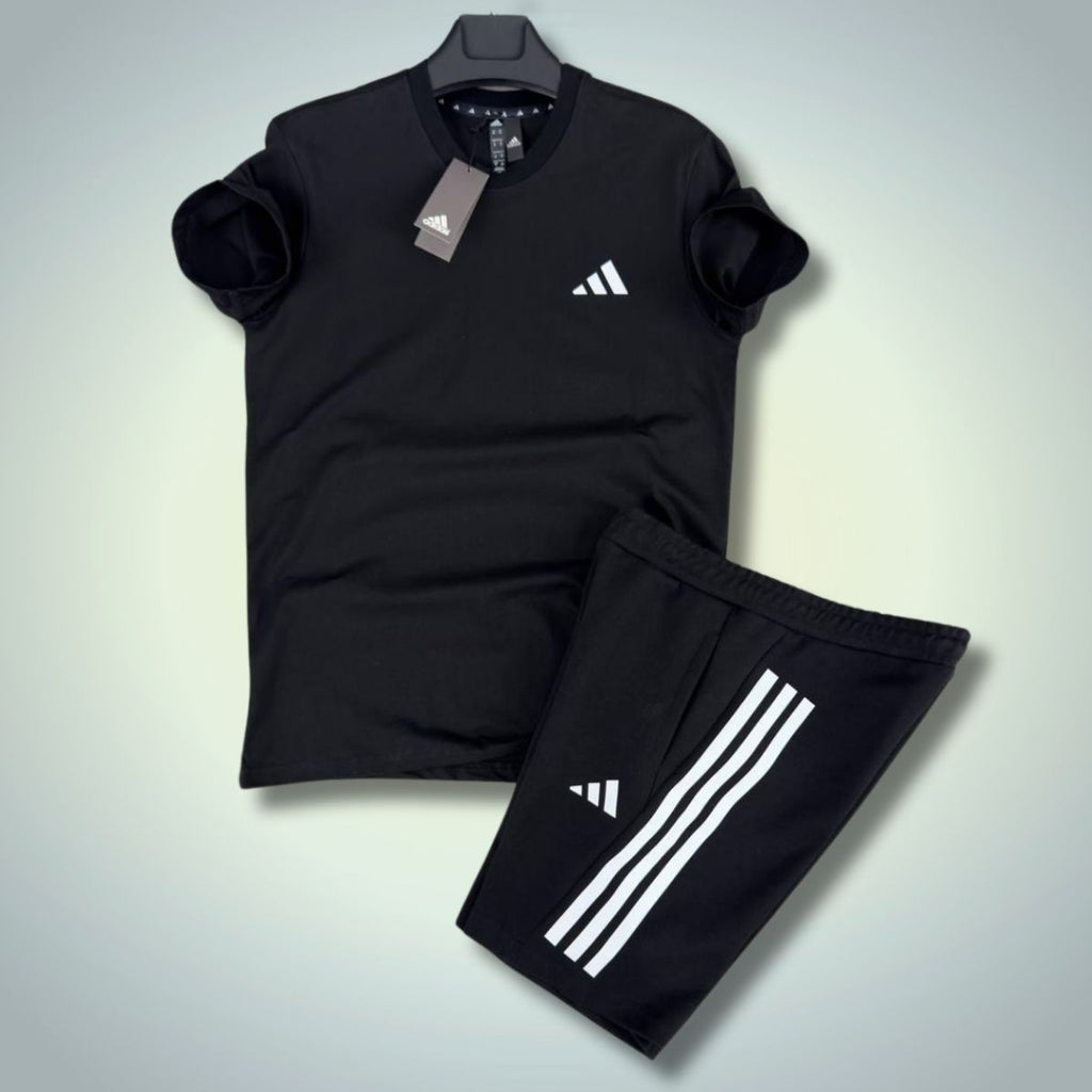 Komplet męski Adidas z szortami, Basic, Czarny. Jakość premium