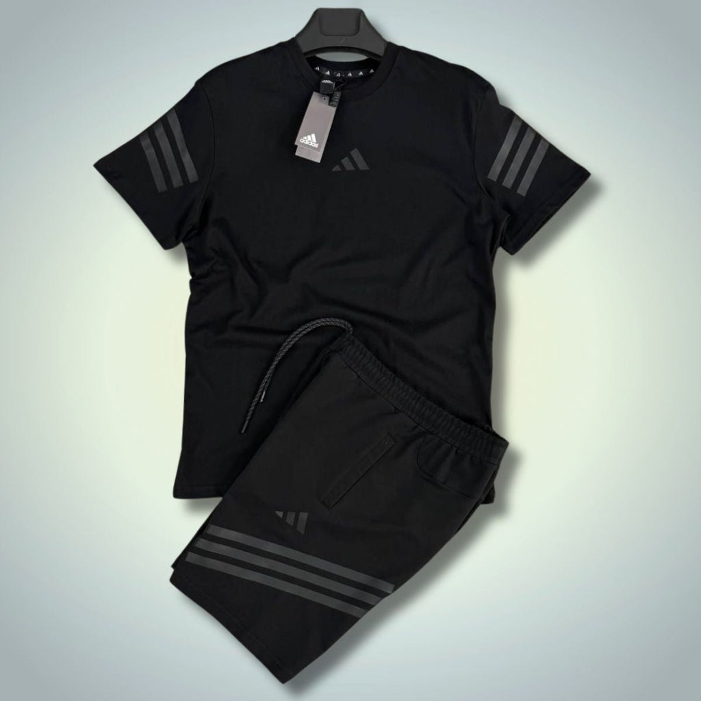 Komplet męski Adidas z szortAM, Czarny. Model 2025. Jakość premium