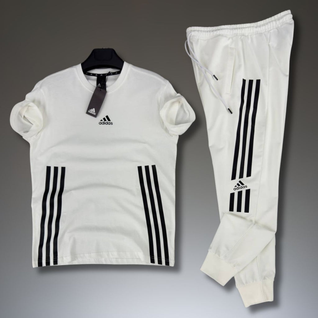 Komplet letni męski Adidas. Biały. Jakość premium