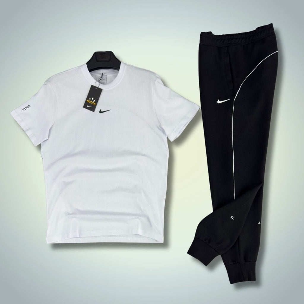 Komplet letni męski Nike Nocta, biało-czarny. Jakość premium