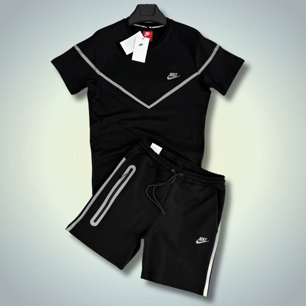 Komplet męski Nike Reflective Tech Fleece ze spodenkAM, czarny. Jakość premium