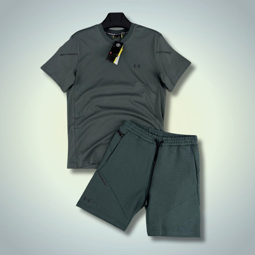 Komplet męski Under Armour z szortami, ciemnoszary. Jakość premium