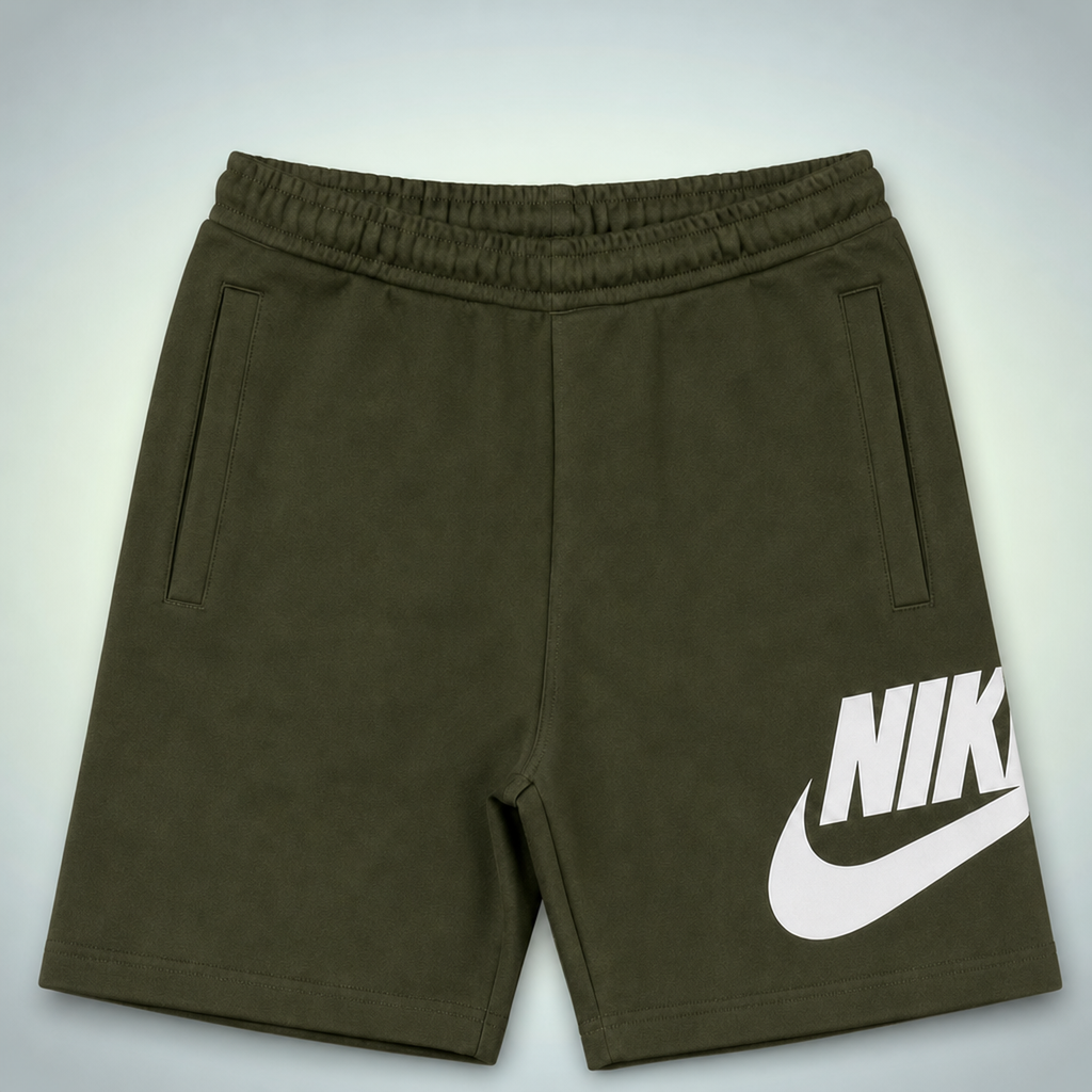 Nike Club Alumni męskie spodenki sportowe, ciemnozielony z żakardowym monogramem. Premium jakość