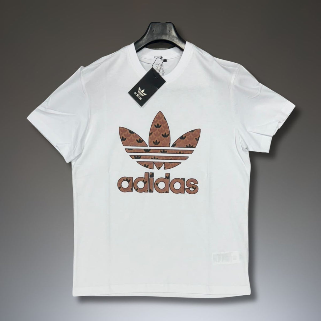Męska koszulka Adidas, biała, klasyczne logo. Najwyższa jakość.