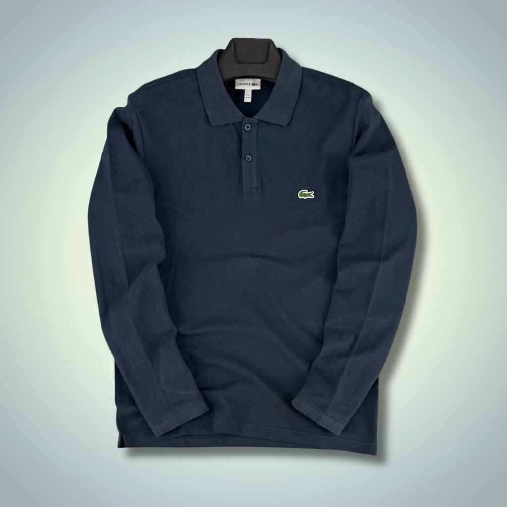 Lacoste męska koszulka polo z długim rękawem, granatowa. Premium jakość