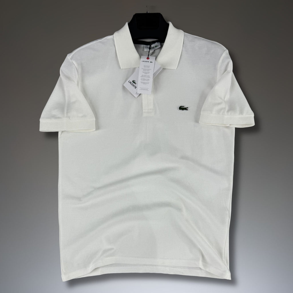 Męska brudno-biała koszulka polo Lacoste. Jakość premium