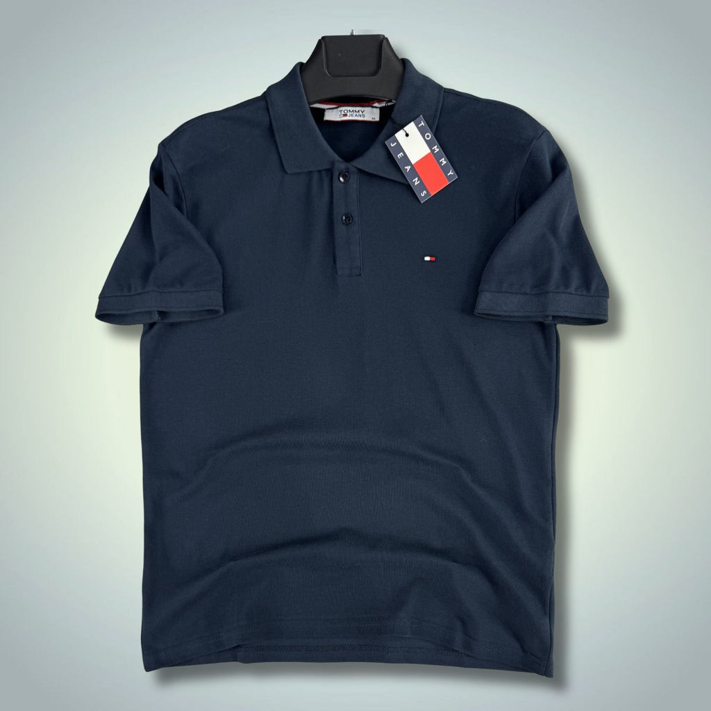 Męska ciemnoniebieska koszulka polo TH. Jakość premium