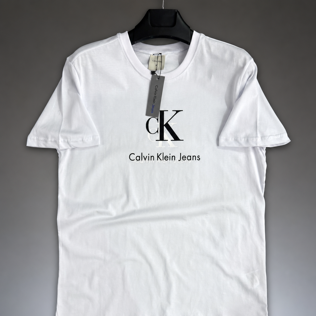 CK Classic męska koszulka, biały. Premium jakość