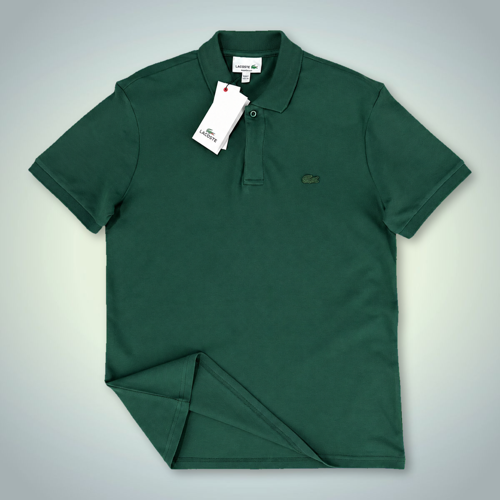Męska koszulka polo Lacoste, logo w tonacji, zielona. Jakość premium
