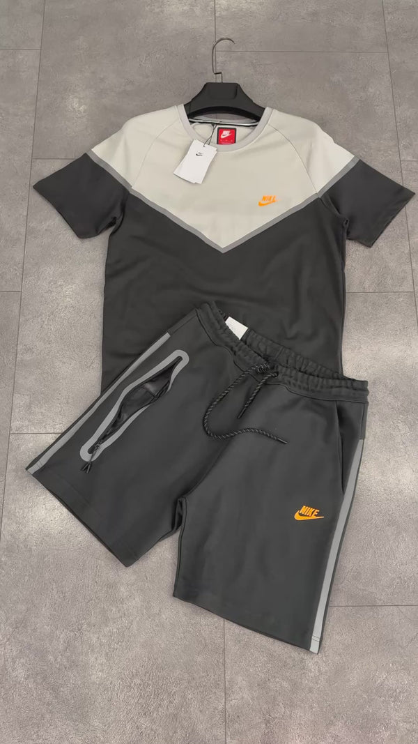 Komplet męski Nike Reflective Tech Fleece ze spodenkami, grafitowo-szary. Jakość premium