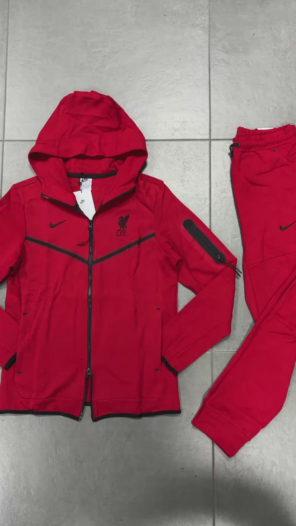 Męski dres Nike Liverpool Tech Fleece, czerwony. Premium jakość