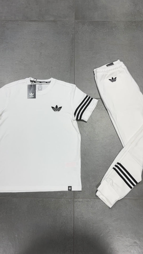 Letni zestaw męski Adidas, biały. Najwyższej jakości