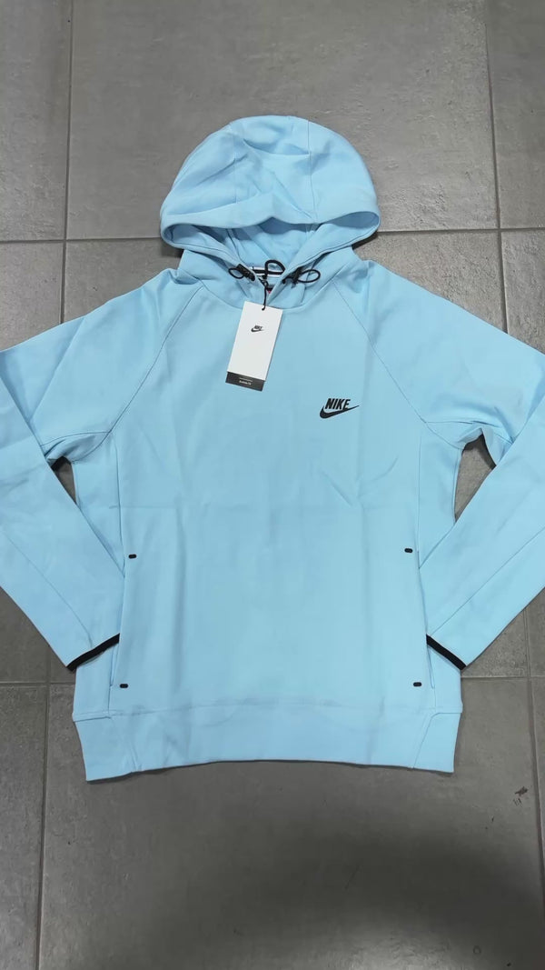 Bluza męska Nike Tech Fleece bez zamka, jasnoniebieska. Jakość premium