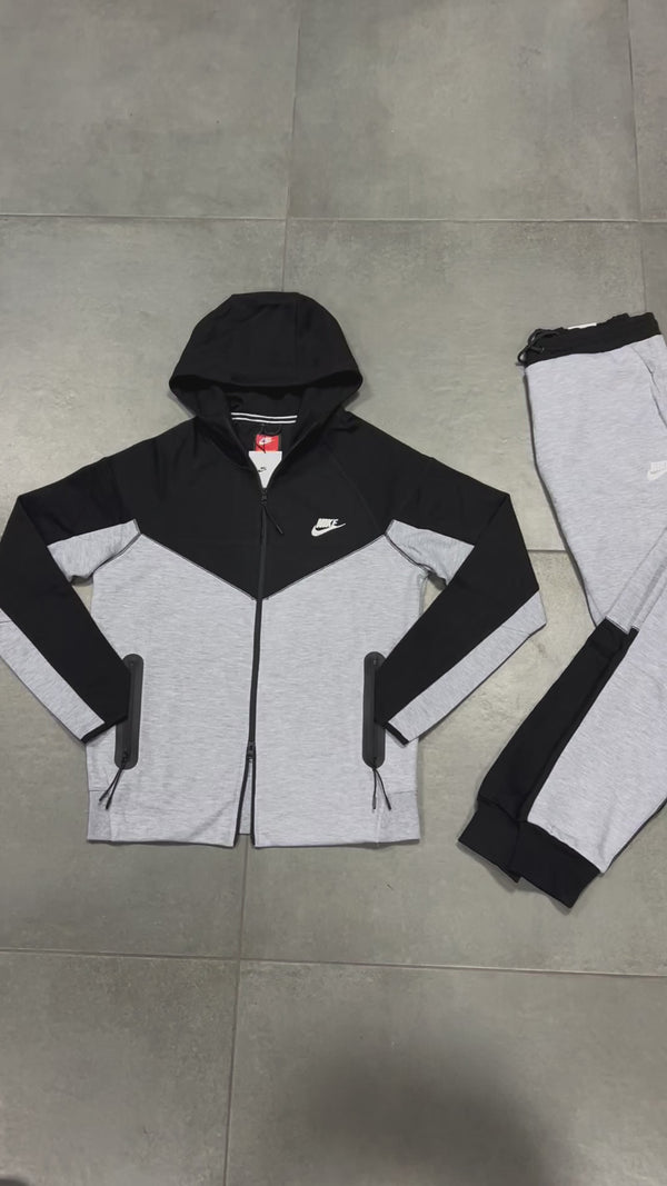 Nike Tech Fleece męski dres, czarny i szary. Model 2023. Wysoka jakość