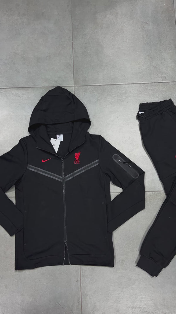 Męski dres Nike Liverpool Tech Fleece, czarny. Najwyższa jakość