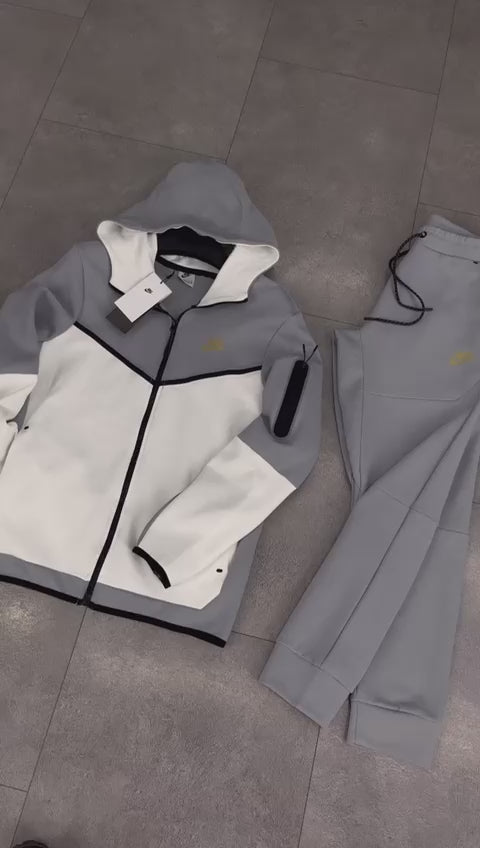 Męski dres Nike Tech Fleece, biały i szary. Najwyższa jakość
