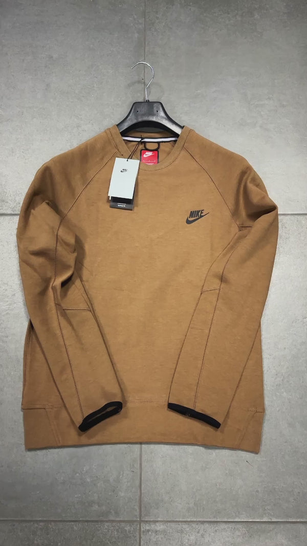 Bluza Nike Tech Fleece, "Men's crew" brązowa. Najwyższej jakości