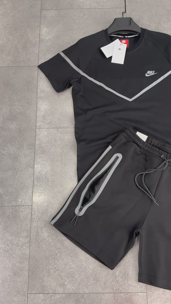 Komplet męski Nike Reflective Tech Fleece ze spodenkami, czarny. Jakość premium