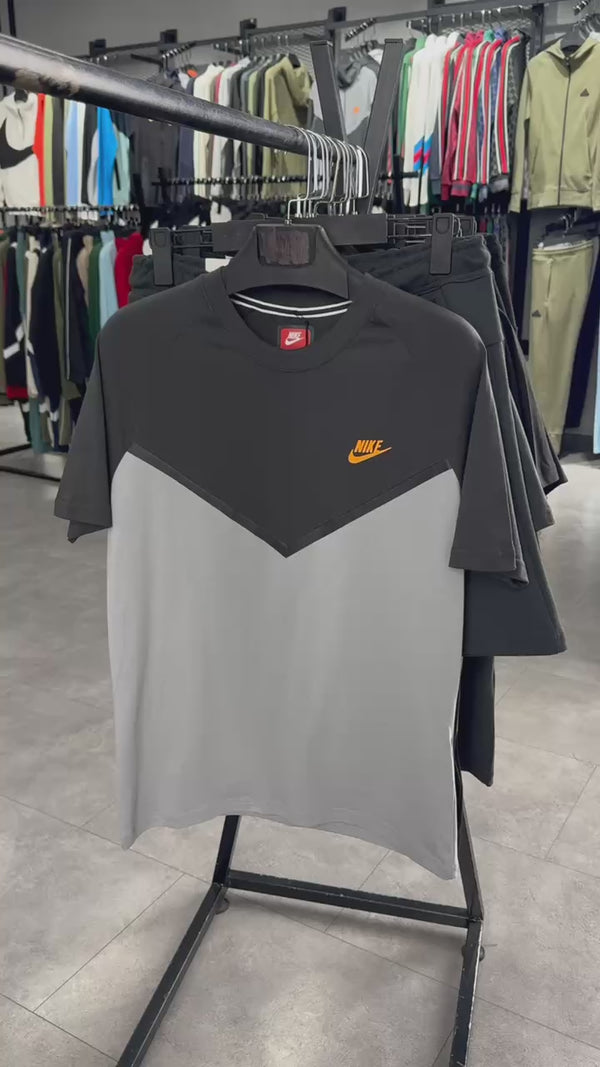 Komplet męski Nike Tech Fleece ze spodenkami, czarny - klasyczny szary. Jakość premium