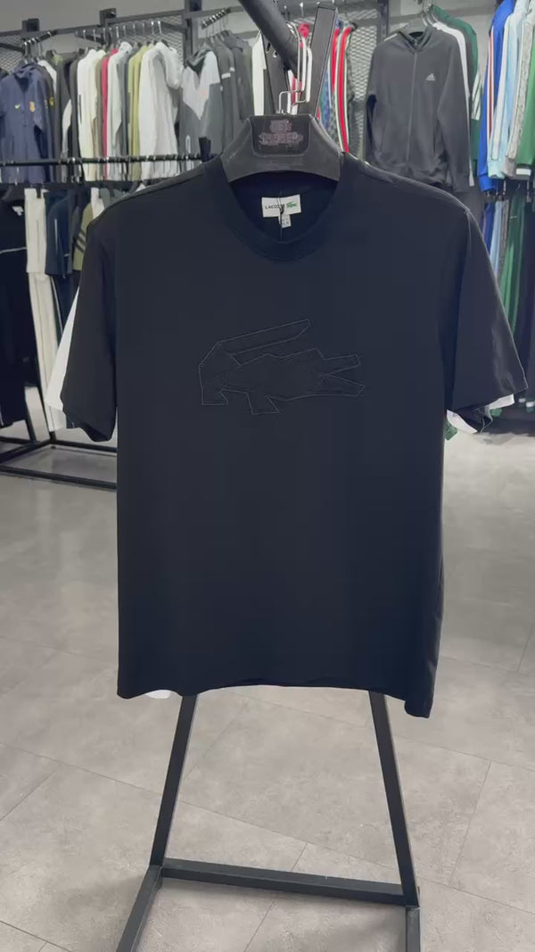 Koszulka męska Lacoste, logo szkicu, biała. Jakość premium