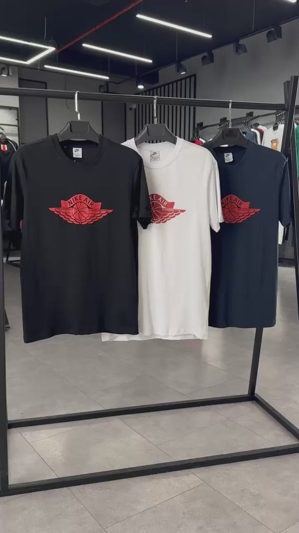 Koszulka męska Nike, czerwone logo, biała. Jakość premium