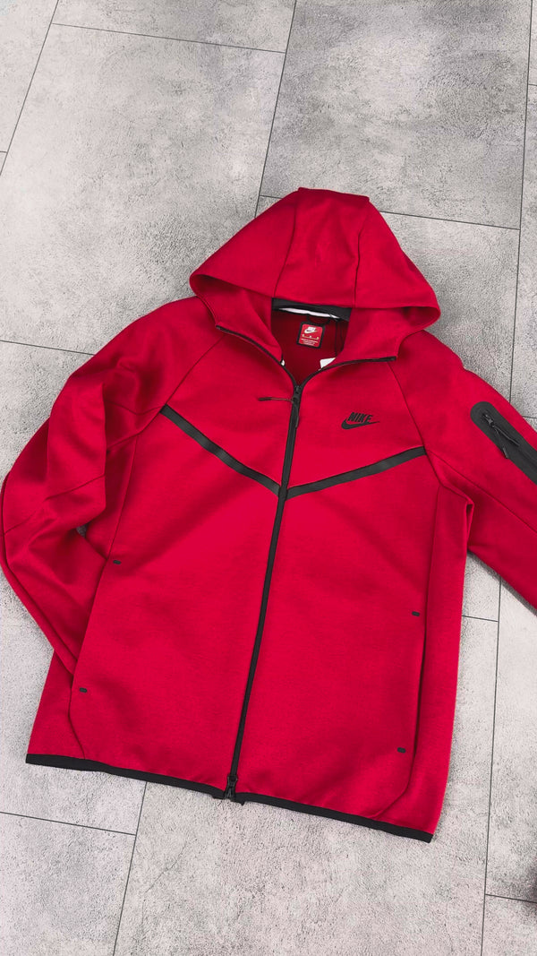 Nike Tech Fleece męski komplet, czerwony. Model 2024. Premium jakość