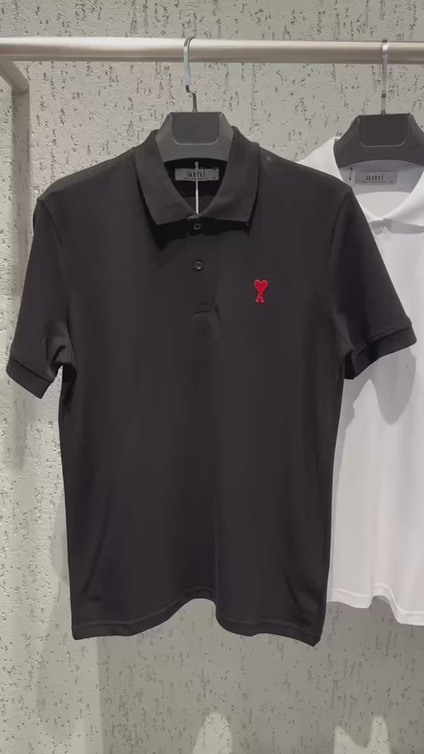 Męska koszulka polo Ami, granatowa. Jakość premium