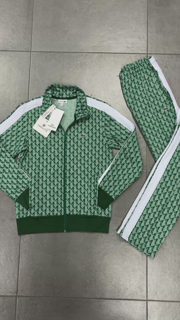 Dres męski Lacoste, Jacquard Monogram, zielony. Jakość premium